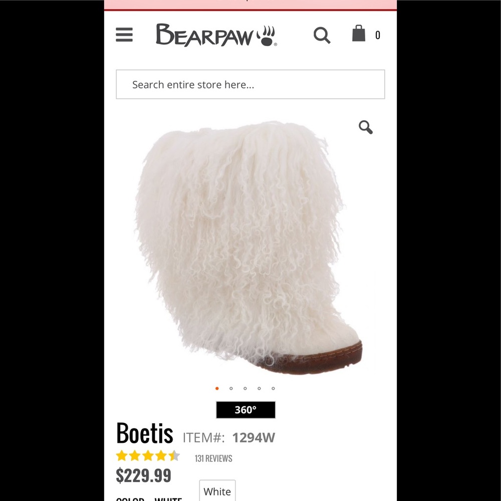 All white Bear Paw Boetis sheep Boots!